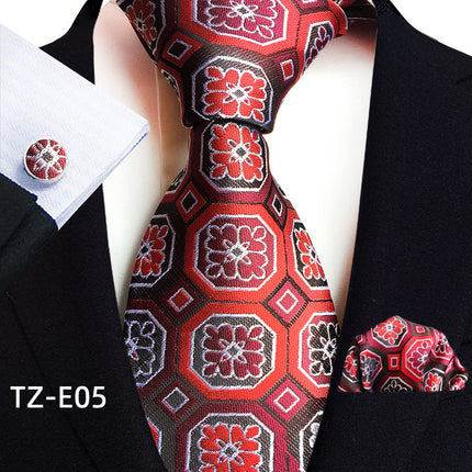 Swadeshi World Tie, Square Scarf Pocket, Square Cufflinks, Three-piece Set of 3