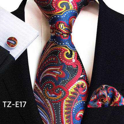 Swadeshi World Tie, Square Scarf Pocket, Square Cufflinks, Three-piece Set of 3