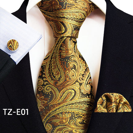Swadeshi World Tie, Square Scarf Pocket, Square Cufflinks, Three-piece Set of 3