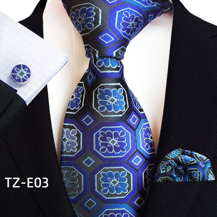 Swadeshi World Tie, Square Scarf Pocket, Square Cufflinks, Three-piece Set of 3