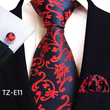 Swadeshi World Tie, Square Scarf Pocket, Square Cufflinks, Three-piece Set of 3