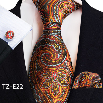 Swadeshi World Tie, Square Scarf Pocket, Square Cufflinks, Three-piece Set of 3