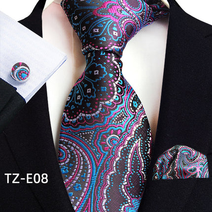Swadeshi World Tie, Square Scarf Pocket, Square Cufflinks, Three-piece Set of 3