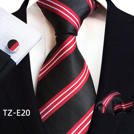Swadeshi World Tie, Square Scarf Pocket, Square Cufflinks, Three-piece Set of 3