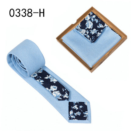 Swadeshi World Unique Men's Tie Floral Print Pocket Square Cotton Tie