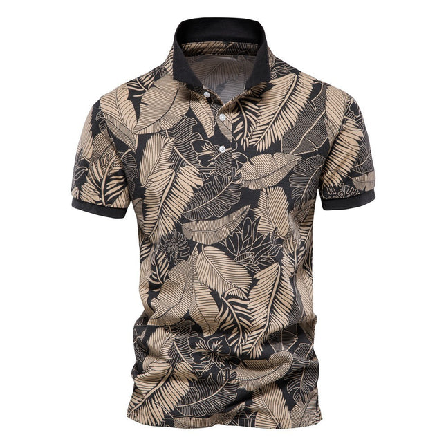 Swadeshi World Men's Short Sleeve Lapel European TShirt Camouflage