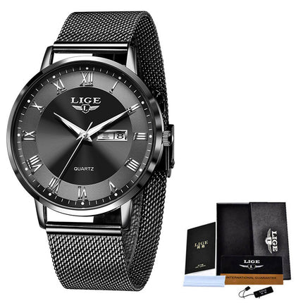Ladies Quartz Dual Calendar Waterproof Thin Watch by Swadeshi world