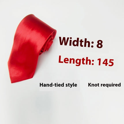 Swadeshi World Men's Silk Ties 8cm Black Hand-tied Plain Suit Tie