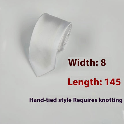 Swadeshi World Men's Silk Ties 8cm Black Hand-tied Plain Suit Tie